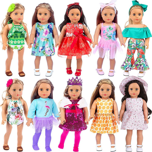   Pcs Girl Doll Clothes Dress For American  Inch Doll C...