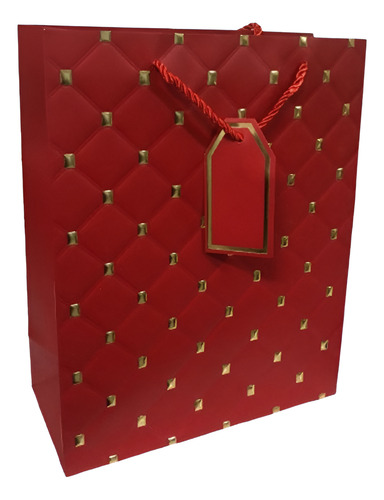 Sacola De Presente Com Detalhe Dourado