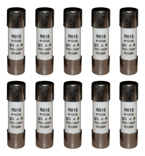 Pack 10 X Fusible Cerámico Cilíndrico 10x38 4a Gg