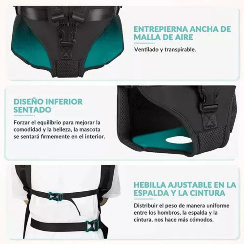 Mochila Portadora Para Perros Pequeños Y Medianos