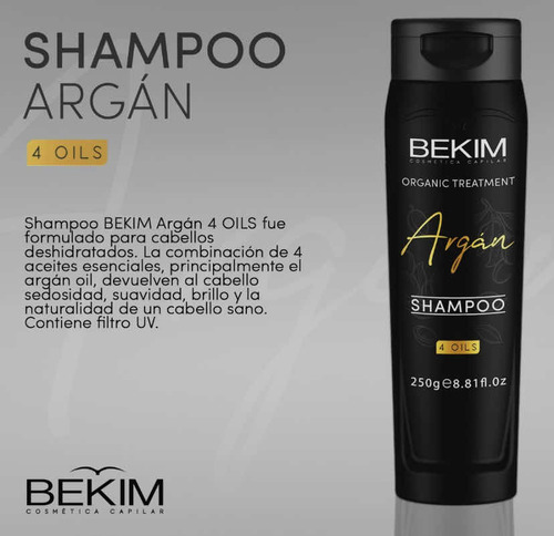 Kit Bekim Argan Shampoo Y Mascara X250ml Serum Bb Cream