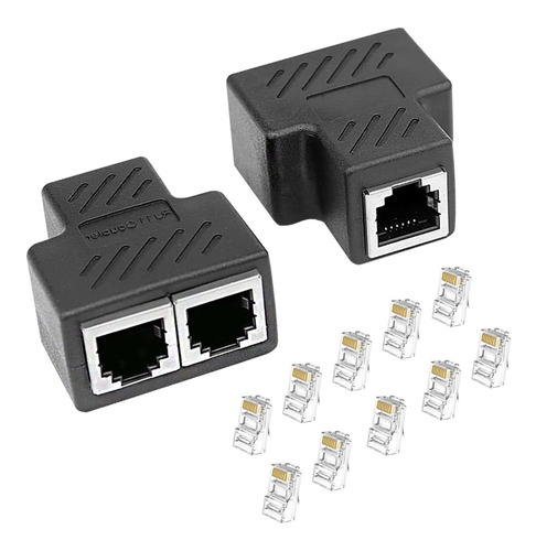 Divisor Ethernet Cabezal Cristal Cable 1 2 Para Cat5 Do