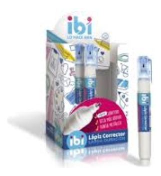 Corrector En Lápiz Ibi 5 Ml. Punta Metálica X 12 Unidades
