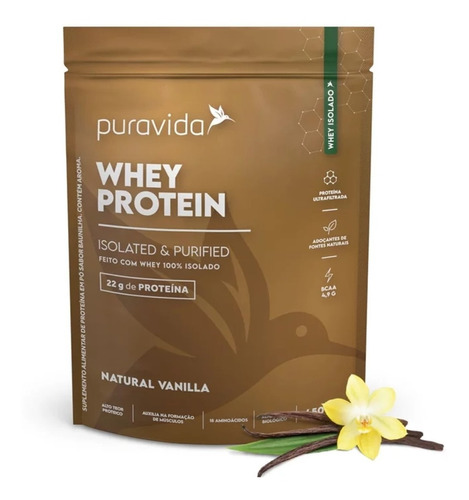 Whey Protein Isolado Puro Natural Vanilla 450g Puravida
