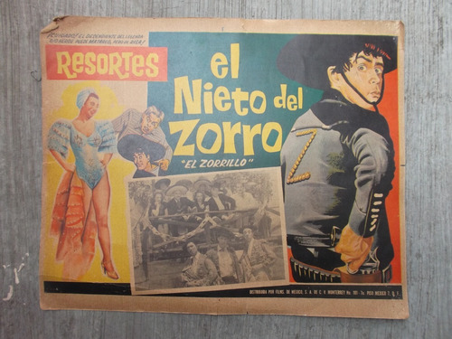 Vintage Lobby Card Resortes En El Nieto Del Zorro Zorrillo 3