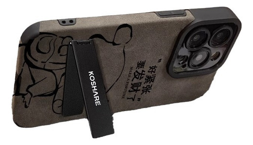 Funda Para iPhone Get Rich Stand Bracelet 15 Suede 14 Pro Pre