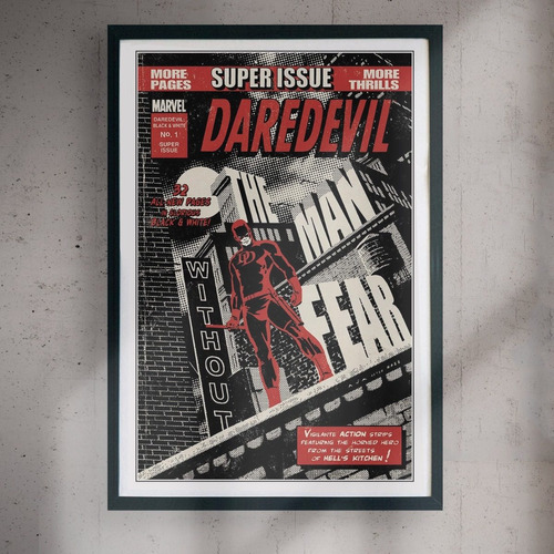 Cuadro 60x40 Marvel - Daredevil - Vintage Comic Cover