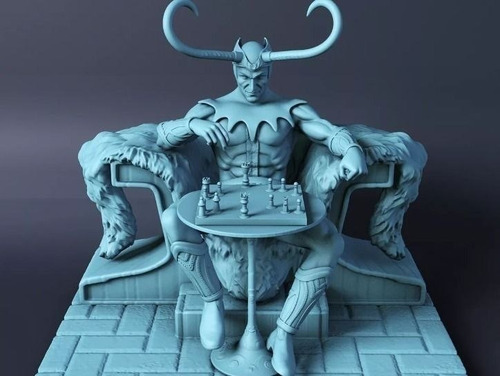 Archivo Stl Loki Juega Ajedrez Diorama Impresoras 3d C023