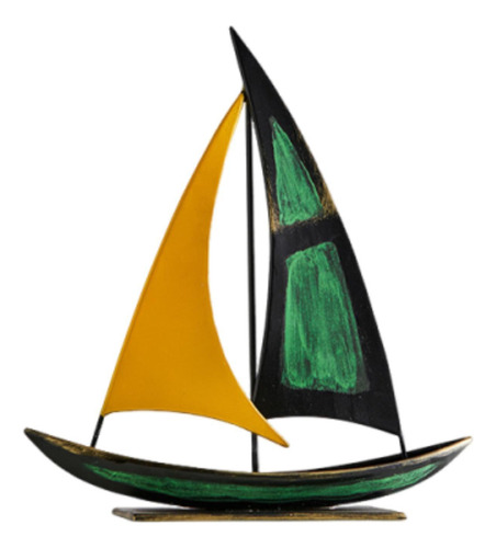 Iron Sailboat Escultura Figurina Decorativa Estatua De Botes