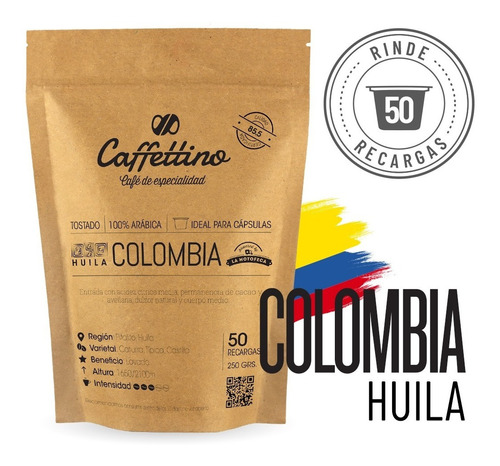 Imagen 1 de 9 de ¼kg Café De Especialidad Colombia P/nespresso (50 Usos)