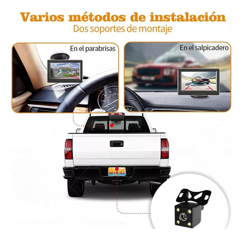 Camara Con Monitor Reversa Hd De Auto Impermeable Universal