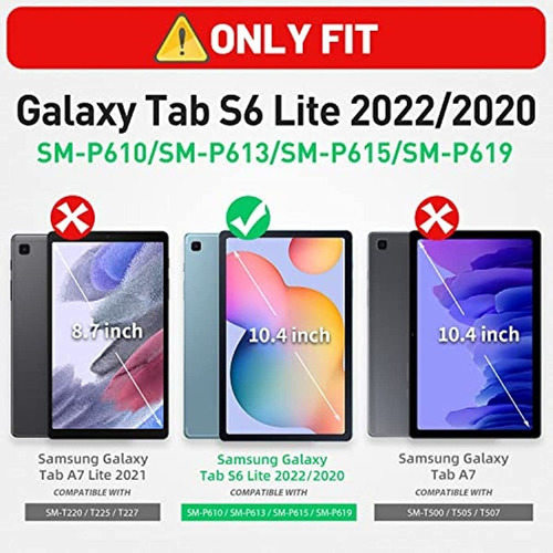 Funda protectora de pantalla antiimpacto para Galaxy Tab S6 Lite, color: rojo