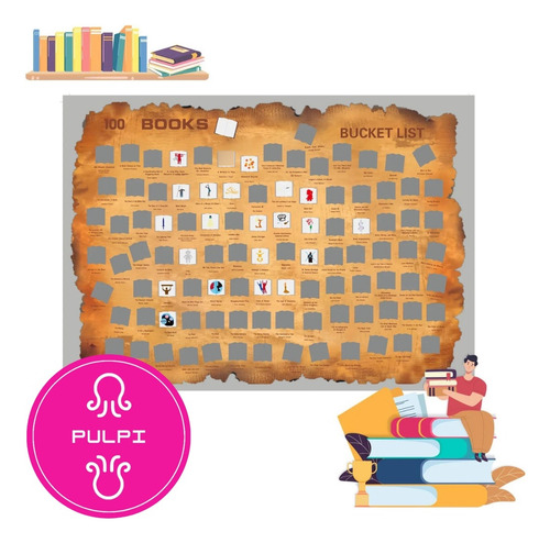 Poster 100 Ideas De Libros Rascar Raspar Lectura Tiktok Mapa
