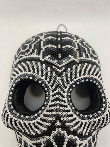Máscara De Barro Chaquira Dia De Muertos Decorada A Mano
