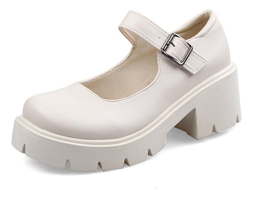 Mujer Zapatos Mary Janes Vintage Girls Students Tacón Alto 2