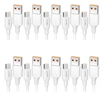 Comprar Cable V8 Micro Usb (10 Piezas) Carga Rápida 2.4a Cable De Datos Android U-volt Color Blanco