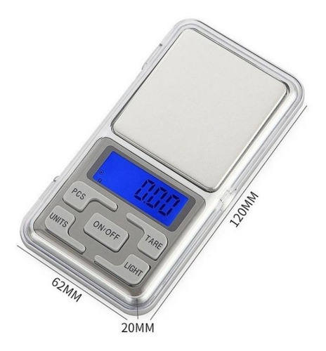 Imagem 3 de 3 de Balança Digital Miniatura Precisa Com Função Tara + 2 Pilhas