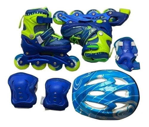 Imagen 3 de 3 de Patines Lineales Ajustable De Niña Y Niño +set Protección