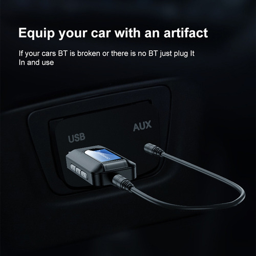 Transmisor Receptor 2 En 1 Usb Bluetooth 5.0 Con Lcd