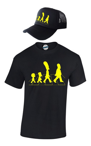 The Simpsons Beatles Camiseta Gorra Combo