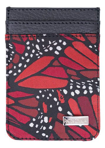 Tarjetero Piich Pineda Covalin Mariposa Vitral Color Rojo Vino