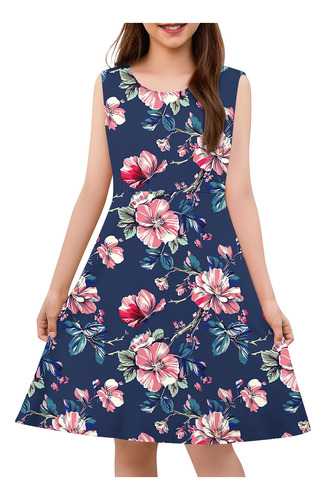 Camisola Elástica Con Estampado De Flores Y Niños Pequeños,