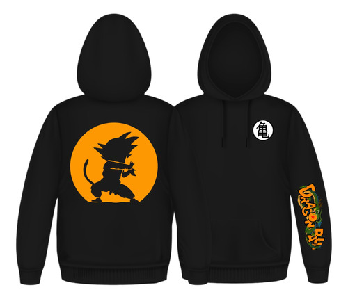 Buzo Capota Dragon Ball Kamehameha Hoddies Serie Black Gt6