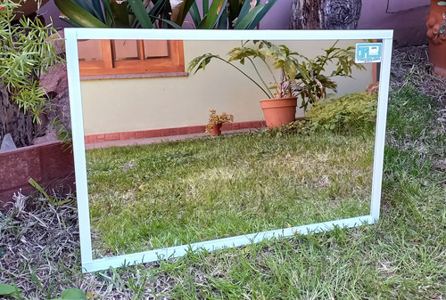 Espejo 60x40 Marco Vidrio Color Blanco Horizontal O Vertical