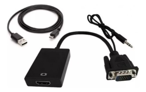 Cable Netmak Conversor Vga + Audio A Hdmi Nm-c63 Usb Led