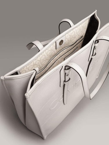 Bolsa Beige Tote Logo Calvin Klein De Mujer
