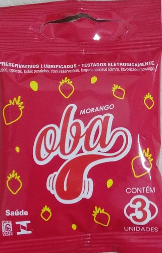 Preservativo Morango Flavonizado Oba 3un