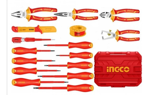 Set Herramientas Ingco Aisladas 1000v 16 Pzas Hkith1601