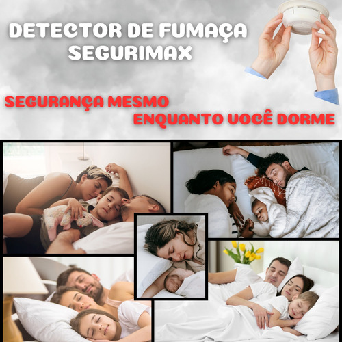 Kit 5 Detector De Fumaça Autônomo Residencial Bateria5 Anos Branco