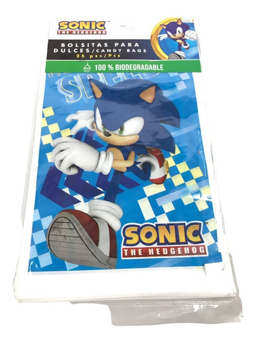 50 Bolsitas Sonic De Fiesta Para Dulces Bolo Recuerditos Gm