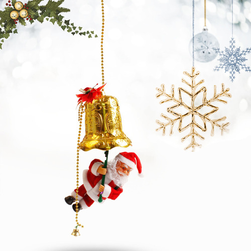 Decoración De Campana Navideña De Papá Noel Trepando, Sube Y