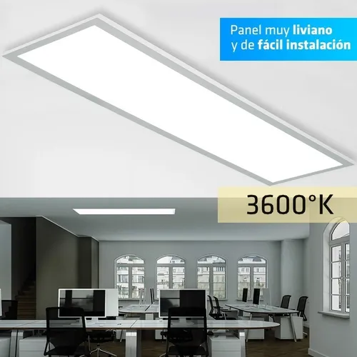 Panel Led 120x30 Cm Plafon 50w Techo Bc Iluminacion Milenium