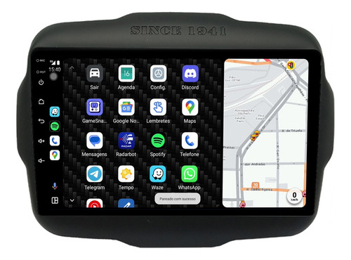 Multimidia Renegade 22/25 9p Android 14 Carplay 4gb 64gb