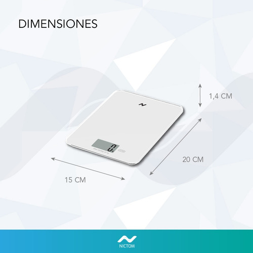 Balanza Alimentos Cocina Digital 1gr A 5kg Alta Precisión Color Blanco