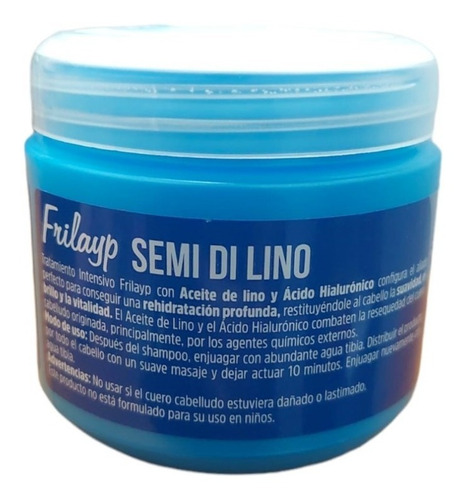 Imagen 2 de 9 de Baño Capilar Semi Di Lino Y Acido Hialuronico Frilayp X240g