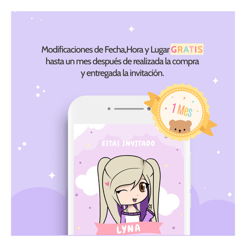 Tarjeta Invitación Digital De Cumpleaños Lyna - 3 Modelos Lyna