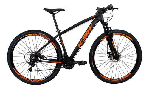 Bicicleta Aro 29 Ksw Xlt 2019 Alum Câmbios Shimano 24v Disco Cor Preto/laranja Tamanho Do Quadro 19