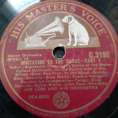 Pasta Joe Loss His Orchestra Masters Voice Tc20