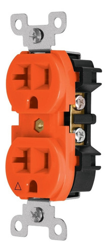 Contacto Dúplex Tierra Aislada 20a Standard Foset 48022 Color Naranja Naranja