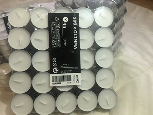 Velas Candelitas Sin Perfume Ikea Glimma, Blancas, 100 Unida