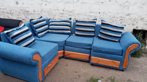 Sofa Seccional 4 Cuerpos Lino O Felpa