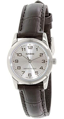 Reloj De Cuarzo De Cuero Negro Casio Ltpv001l-7b Para Mujer