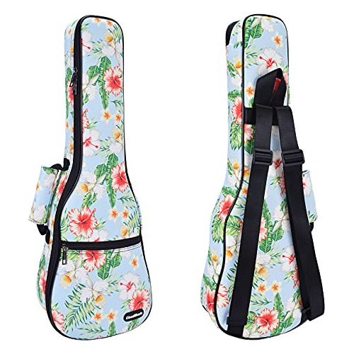 Estuche Ukulele Correas De Mochila, Flores De Hibisco D...