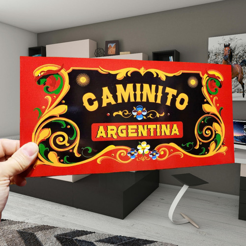 Cartel Chapa Caminito Filete Porteño Retro Apto Exterior