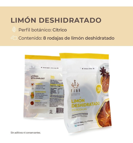 Imagen 2 de 7 de Cítricos Coctelería Limón Deshidratado (rodajas) Garnish