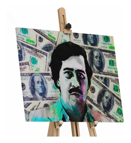 Quadro Pablo Escobar Para Escritório Grande 100x76 Cm